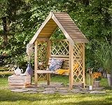 G&C Oxford – Gartenpergola aus Holz mit Bank für 2 Personen – Doppelbalken Oben –...