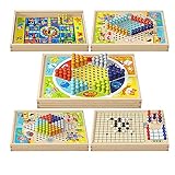 YJYQ 9-in-1-Brettspiel-Set aus Holz | Familien-Holz-Reise-Schach-Brettspiel-Set -...