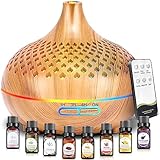 ZOVHYYA 500ML Aroma Diffuser Diffuser Ätherische Öle Mit 8 Ölen Aromatherapie-Diffuser...